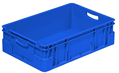 Stabile Eurobox 60x40x18cm Made in Germany | Eurobehälter in verschiedenen Höhen & Farben | Stapelbox ideal für Ordnung, Transport & Lager | Premium Qualität (180 mm, blau)