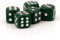WeLoveBeads 16mm W6 Würfel dunkelgrün/weiß - Made in Germany! - 5Stk