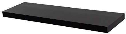 Harbour Housewares Modern Floating Wall Shelf - 80cm - Black - Photo Gallery Bookshelf Wall Shelves for Living Room Display, Bedroom, Office Storage