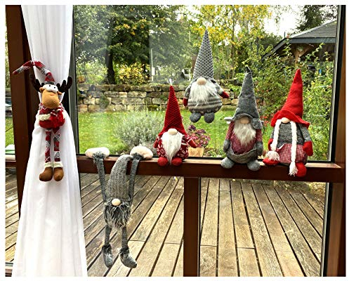heimtexland ® Deko Wichtel Weihnachten als Kantenhocker oder Vorhang Raffhalter 50 cm Dekoration Advent Typ711