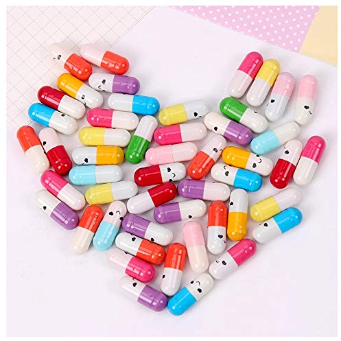 200Pcs Lettre Capsules Message Capsule Couleur Papier Pilule Amitié Pill Demi-Pilule en Couleur Aléatoire