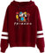 PANOZON Damen einfarbig Hoodie von TV Series Friends Kapuzenpullover mit Freunde Logo Outwear(rot2,XL)