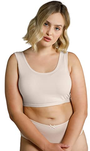 Ulla Popken Damen große Größen Übergrößen Plus Size Bustier, Schlupfform, einfarbig perlweiß 58+ 791580650-58+