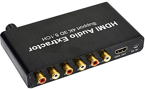 Decodificador De Audio HDMI De 5.1 Canales, Decodificación Coaxial a RCA AC3 / DST a Convertidor Analógico De Amplificador 5.1, 4K 3D Para Reproductor De DVD PS4 HDTV