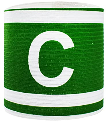 VerteLife Kapitänsband Spielführerbinde für Fußball und Rugby, Verstellbare Armbinde Kapitän Armbinde, Captains Armband für Erwachsene und Kinder - Einheitsgröße/Grün