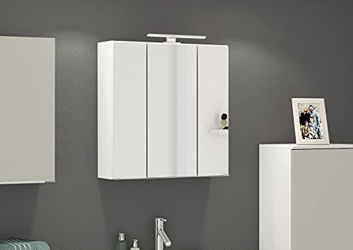 möbelando Spiegelschrank Badschrank Hängeschrank Wandschrank Badspiegel Schrank Garda I