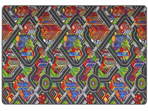 Primaflor Interaktiver Kinderteppich - 200 x 300 cm, Big City, Made in Europe mit Straßenmotiv, Hochwertiger Straßen-Teppich für Kinderzimmer, für Jungen & Mädchen