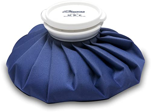 BICAREE Poche de glace réutilisable, chaud/froid, soulagement de la douleur, housse incluse, anti-fuite, élastique, respirant, 22.9 cm, bleu.