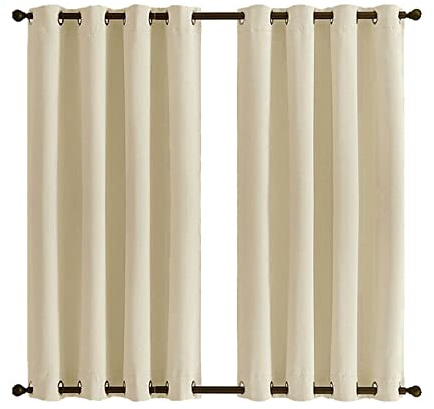 Outdoor Vorhang Wetterfest mit Ösen (Oben & Unten) 244x220cm, Wasserabweisend Wetterfest UVschutz Balkon sichtschutz Vorhänge Für Balkon Terrasse Wasserdicht Sichtschutz Sonnenschutz - Beige 1 Stück