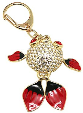 Bling Strass Schlüsselanhänger, Niedlich Goldfisch Kristall Glitzer Auto Diamant Schlüsselbund Charm Anhänger Auto Schlüsselring Geldbörse Handtasche Dekoration Rucksack Anhänger für Mädchen Damen