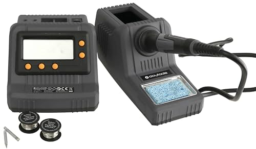 DAYTOOLS Lötstation LS-60AY, 450 °C - Digitale Temperaturregelung, Ultraschnelles Aufheizen, 60 W Leistung - Großes Display, Schnelle Anwahl der Haupttemperaturen - Ideal für präzises Löten -