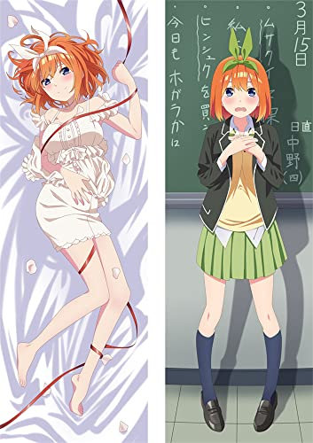BGOmakeit Love, Chunibyo Pfirsichhaut, 150 cm x 50 cm, Körperkissenbezug Anime-Kissenbezug (The Quintessential Quintuplets Nakano Yotsuba ver)