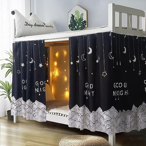SIQITECHNO 2 Stück obere untere Etagenbett-Vorhänge, Schlafsaal, Verdunkelung, Sichtschutz, Bett-Vorhang, Schattierung, atmungsaktiv, staubdicht, Hochbett, Einzelbett