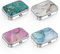 Pillendose 2 Fach Medizin Pillendose, tragbare Pillendose für Tasche oder Geldbörse Pillendose Dekorativer Metall-Medizin-Vitamin-Organizer Einzigartiges Geschenk (Set-4-marble, 4 Pieces)