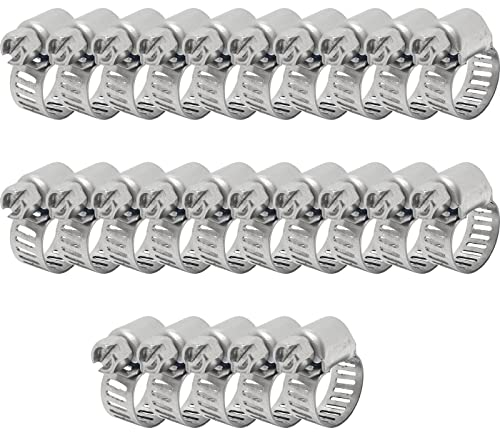 Lumonic 25x 8-12mm Schlauchschelle Edelstahl V4A 304 I einstellbare Schlauchschellen zum Schrauben I für Rohre Schläuche Waschmaschine KFZ Auto Haus G