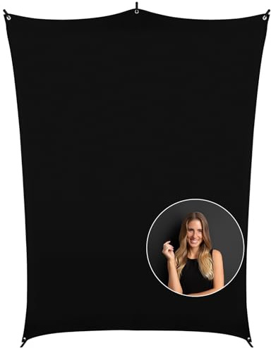 Fotohintergrund Schwarz 2,1 x 1,5 m, Rollei X-Drop Hintergrund Fotografie Faltbare Waschbares Polyester für Fotostudio Portrait Produktfotografie, Fotohintergrund-Hintergrund-Fotografie-Schwarz