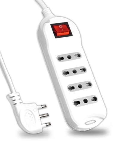 V-TAC Ciabatta Multipresa Elettrica con Interruttore e Cavo da 1,5 Metri - 4 Prese 10/16A Bipasso 2P+T - Con Spina 16A - Presa Elettrica per Casa, Ufficio, Negozio - Colore Bianco