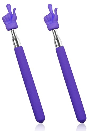 2 Pcs Teleskopischer Zeigestock für Lehrer, Ausziehbare Zeiger für Lehrer Zeiger für Klassenzimmer, Kleiner einziehbarer Handzeiger Finger Zeigestock Grundschule Kindergarten Lehrerzubehör (Lila)