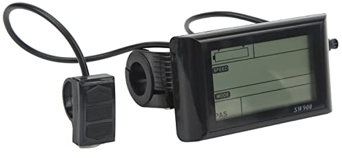 Elektrofahrrad-LCD-Anzeige, ABS 6Pin Elektrofahrrad-LCD-Anzeige 24V 36V 48V 60V SW900 LCD-Anzeige Messgerät tragbare Elektrofahrrad-Anzeige mit wasserdichtem Anschluss