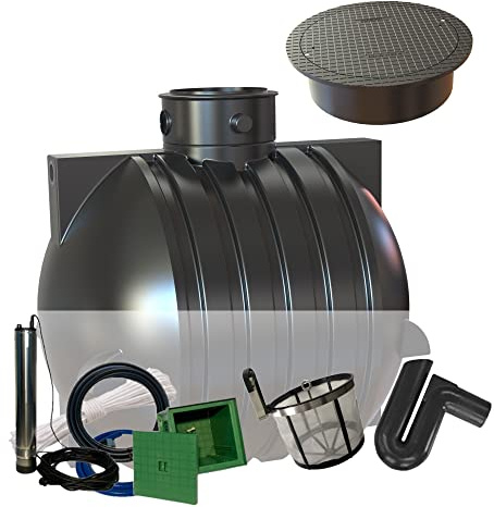 Garten-Zisternen Regenwassertank Zisterne 6000 Liter Ozeanis (mit Filterset, begehbarer Abdeckung + Pumpenset)