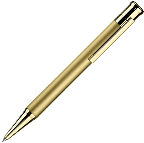 Otto Hutt 001-11621 - Kugelschreiber Design 04 in Gold, aus Metall hergestellt, Länge 13,3 cm, Durchmesser 10,8 mm