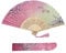 Kibon Folding Fans, Handheld Fans, Hand Fans, Bamboo Fans with Tassel for Birthday Gifts Dancing Cosplay Wedding Party Props Decoration (Green Pink)