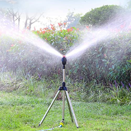 VORAE Garden Tripod Rotating Sprinkler, 360 Degree Automatic Rotating Irrigation Watering Sprinklers, Telescoping Impact Tripod Sprinkler for Large Area Yard, Garden, Lawn (1pcs C) (VORAE 15440723)