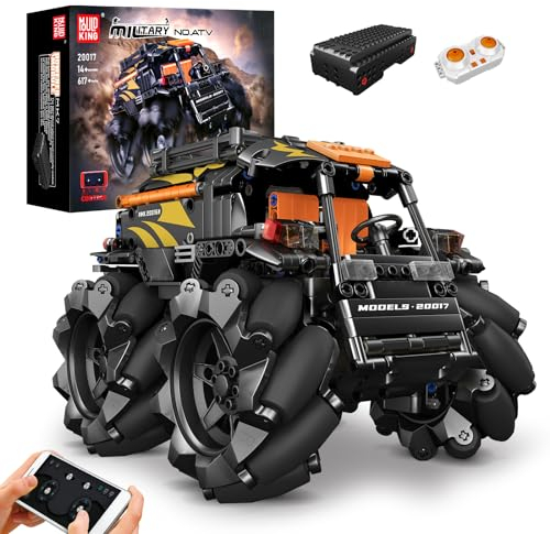 Mould King 20017 Technik Geländewagen Modell, 617 Teile Ferngesteuerter All Terrain Fahrzeug Bausteine für Erwachsene und Kinder, mit Fernbedienung und App Dual Control