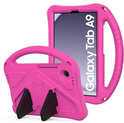 YRH for Samsung Galaxy Tab A9 Case 8.7 inch 2023 (SM-X110|X115|X117), Kids EVA Girl Boy Shockproof Cover for Samsung A9 Tablet, with Stand Handle, Rosered