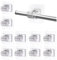 10pcs No Drill Curtain Poles Brackets, Self Adhesive Curtain Pole Hooks, Transparent Curtain Rod Bracket Holder, Adjustable Curtain Pole Brackets for Kitchen Bedroom Bathroom