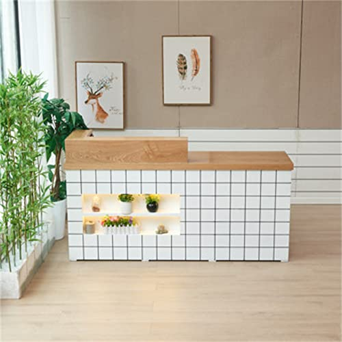 Empfangstheke, Kassentheke, nordisch, minimalistisch, modern, Konditorei, Fronttheke, kleines Bekleidungsgeschäft, Friseursalon, Bar, überall einsetzbar (Farbe: Weiß1, Größe: 120 x 50 x 100
