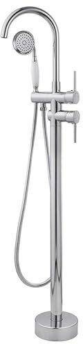 XJTNLB Duscharmatur Freistehende Badewanne mit Armatur 360° Schwenkbar Duschamatur Mischbatterie Badewanne mit Brause,Chrom