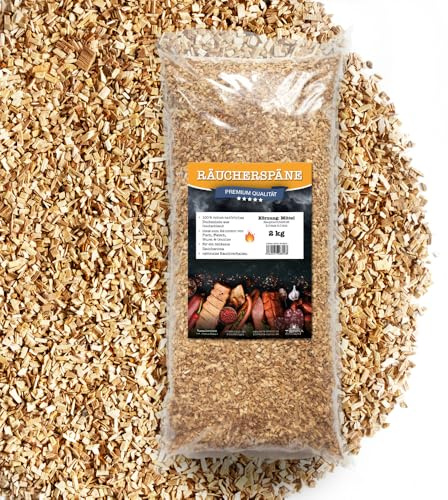 Terra Discount Räucherspäne Buche 2Kg in den Körnungen fein/mittel oder grob | Buchenholz-Späne zum Räuchern von Fisch, Fleisch & Gemüse | Ideal für Smoker, Grill & Räucherofen