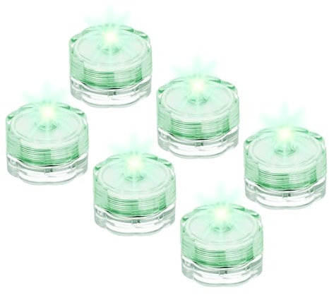 sourcing map Submersible Bright LED Tea Light, Green Waterproof Flameless Candle for Party Wedding Festivals Decor, Pack of 6