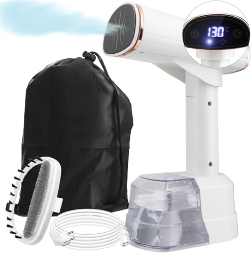 Ferro da Stiro Verticale,1500W Ferro da stiro a vapore per abiti, 25s Riscaldamento Rimozione rapida delle rughe Stiratrice a Vapore Portatile, 400ml alto Volume Ferro a vapore da Viaggio(argento)