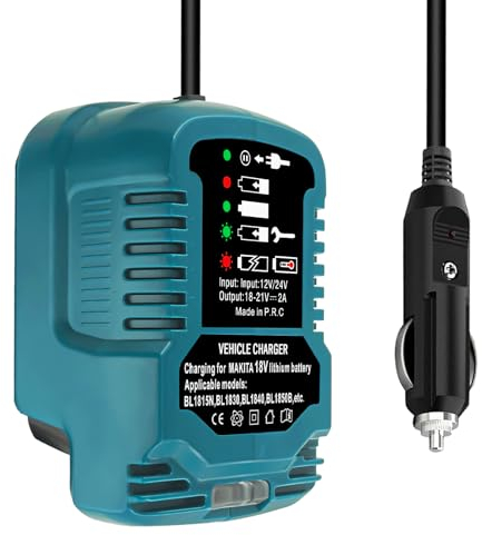 Mini Auto Ladegerät für Makita 18V Akku mit LED Anzeige, Car Ladegerät Ersatz für Kompatibel mit Makita 18V BL1830 BL1840 BL1850 BL1860