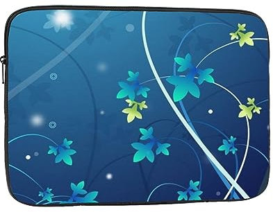 Housse de protection pour ordinateur portable 12 Motif tourbillon de fleurs bleues Pour homme et femme