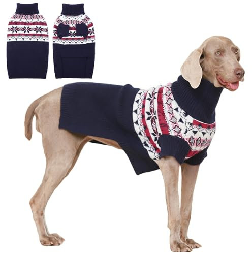 IECOii XXX Dog Sweater Hundepullover,Extra GroßEr Hundepullover FüR GroßE Hunde MäDchen Junge,Gestrickter Warmer Hunde-Rollkragenpullover FüR Halloween Weihnachts Outfit FüR Labrador,XXX-Large