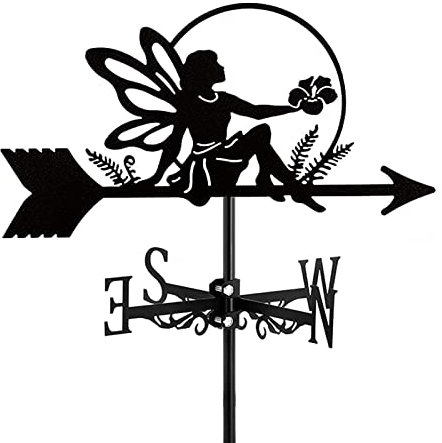 ANSAIR Décoration de girouette de Personnages de Contes de fées, girouette de Toit, indicateur de Direction, girouette Facile à Installer sur Le Toit, la Cour, Le Jardin extérieur(Fairy)