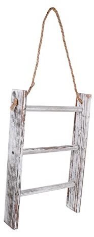 WOONEKY Handtuchhalter 3-lagiger Handtuchhalter Handtuchleiter Aus Holz Seil Moderne Handtuchaufbewahrung Für Badezimmer