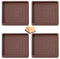 Non Slip Furniture Pads 3.5 x 3.5 Square Rubber Anti Skid Caster Cups Furniture Coasters Non Slip Furniture Pads Hardwoods Floors Anti Slide Floor Protector Couch Chair Feet Bed Stoppers-Brown-4 Pack