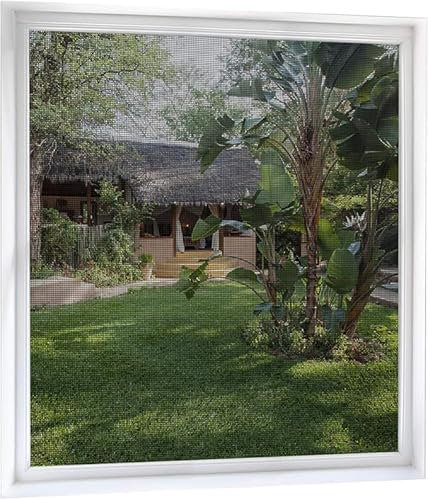 MYCARBON 4 Stück Fliegengitter Fenster 130x150cm, zuschneidbar, ohne Bohren, Insektenschutz für Fenster, Schwarz