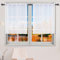 WhizNook Bistrogardine 2er, Scheibengardinen Modern Weiß 63.5Bx91.5H(cm), Scheibengardine Bistrogardine Vorhang, Gardinen für Kleine Fenster, Halbtransparente, für Wohnzimmer und Küche