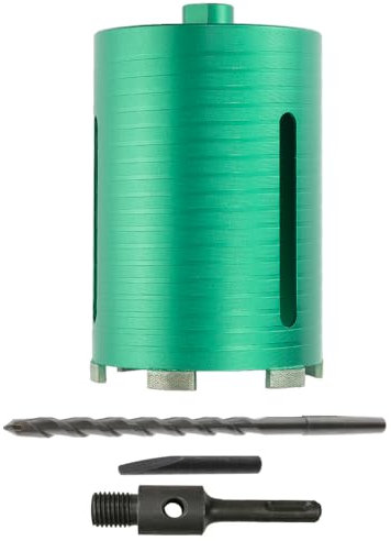 WEFARU Premium Diamant Trockenbohrkrone Beton Ø 122 mm, Nutzlänge 180 mm, SDS Plus Anschluss inkl Zentrierbohrer