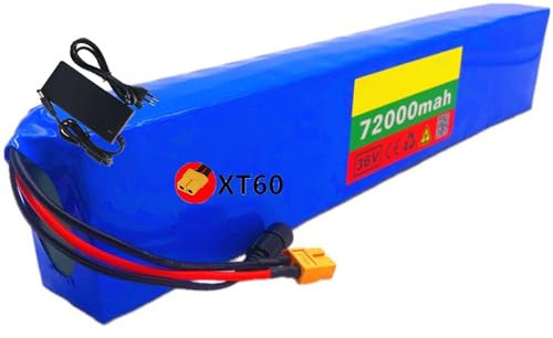 Batería de Bicicleta Eléctrica 36V 72Ah Batería de Litio 10S4P Batería de Bicicleta Eléctrica de Iones de Litio para Bicicleta Eléctrica de 100-500W Scooter XT60 Plug,36V 72Ah