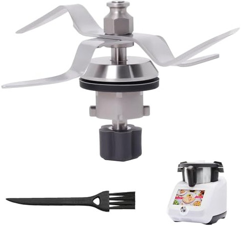 HAPPOW Ersatzmesser für Silvercrest Monsieur Cuisine Connect/Monsieur Cuisine Smart, Edelstahl Ersatzklinge, Zubehör für Monsieur Cuisine, mit 1 Reinigungsbürste(5-Zahn-Basis）