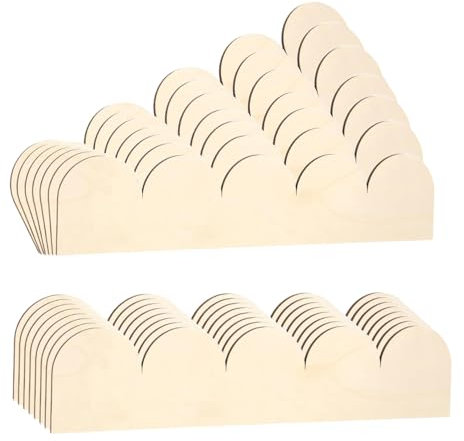 Dekorative Holzleisten, gewellte Zierleisten, unlackierte Holzleisten, gewellte Holzkanten, Wandleisten für Heimwerker, Wand, Tür, Schrank, Regal, Puppenhaus, Fenster, 40,6 x 7,6 cm, 15 Stück