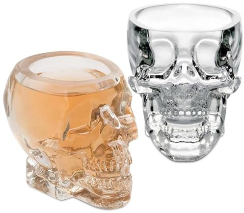 2 vasos de calavera, 350 ml, cristal de calavera, vasos de cristal de calavera, vasos de doble pared, vasos de café, esqueleto, vasos de cóctel para bebidas frías y calientes