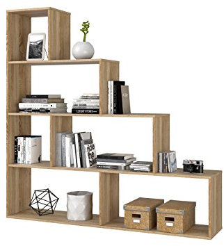 habeig Stufenregal Stufenregal Bücherregal Treppenregal Raumteiler Wohnzimmer 145x145cm 2255 (Natur)
