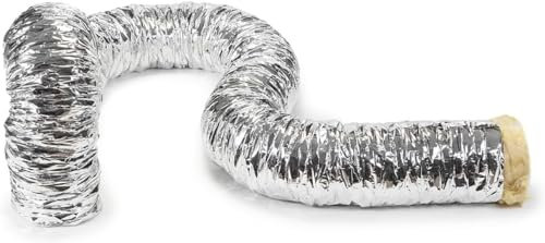 Insulated Flexible Ventilation Duct Hose - Exhaust Hose - Duct Hose for Heating and Cooling - Ventilation and Air Conditioning (6 (150mm) - 5 Meter)
